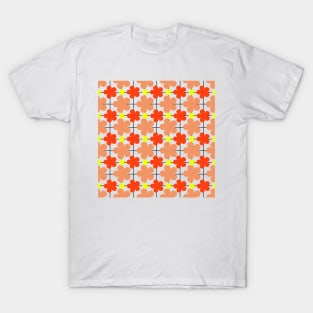 Orange and Yellow Floral Pattern T-Shirt